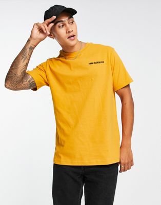 New Balance linear logo t-shirt in yellow  - ASOS Price Checker