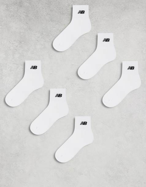 New Balance logo 6 pack ankle socks in white - view 1
