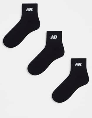 New Balance New Balance logo ankle sock 3 pack in black
