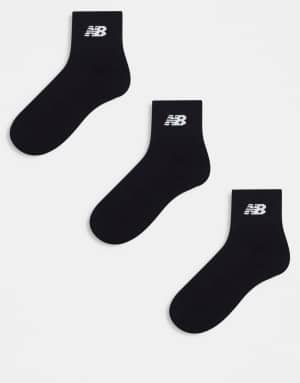 New Balance logo ankle sock 3 pack in black