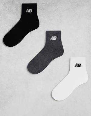 New Balance logo ankle sock 3 pack in multi