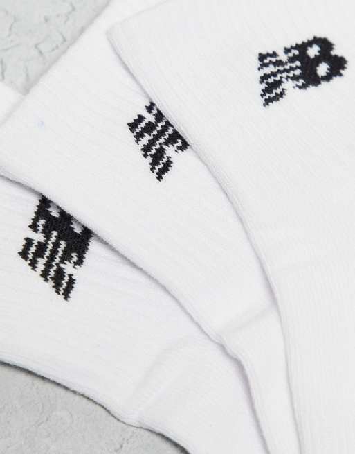 New Balance logo ankle sock 3 pack in white, 2 of 4
