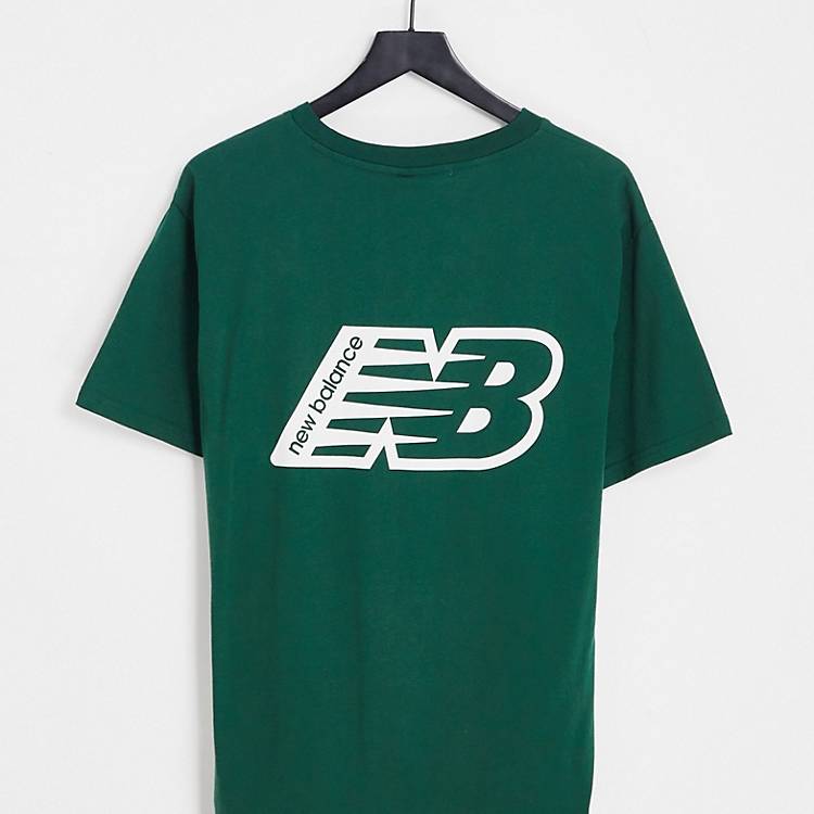 New Balance logo back print t-shirt in forest green | ASOS