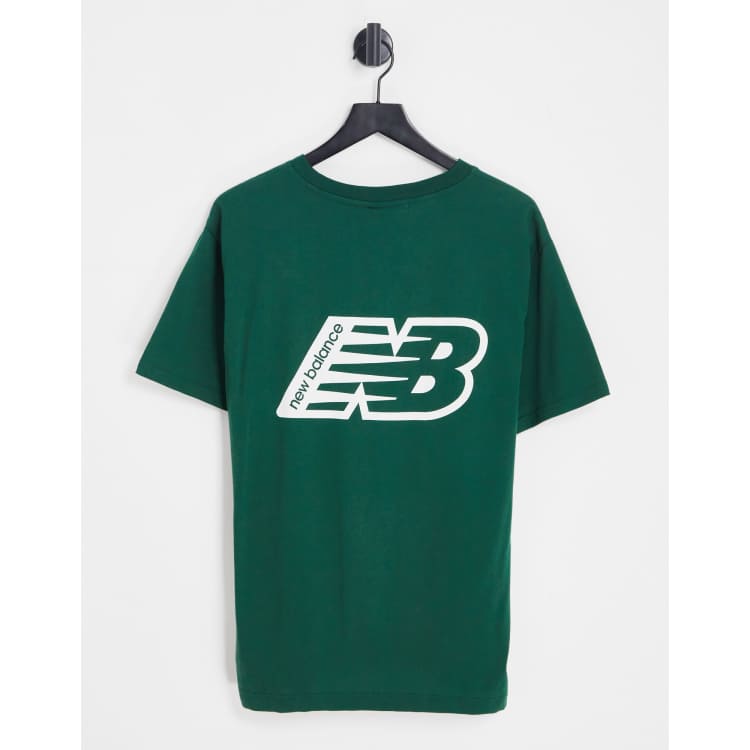 New Balance logo back print t shirt in forest green