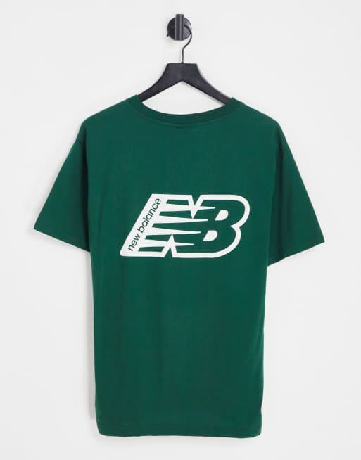 New Balance logo back print t-shirt in forest green | ASOS