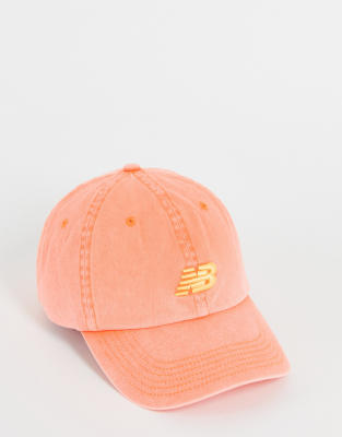New Balance logo baseball cap in peach - ASOS Price Checker