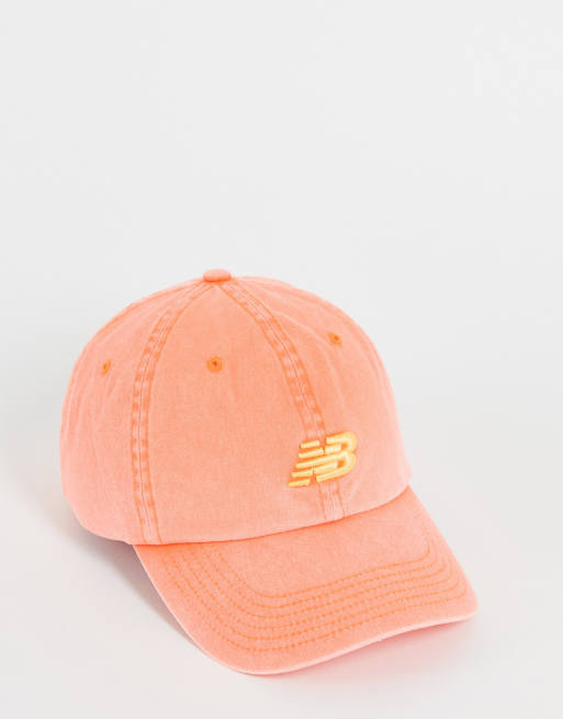 New Balance logo baseball cap in peach
