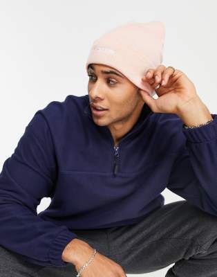 New Balance logo beanie in pink haze - ASOS Price Checker