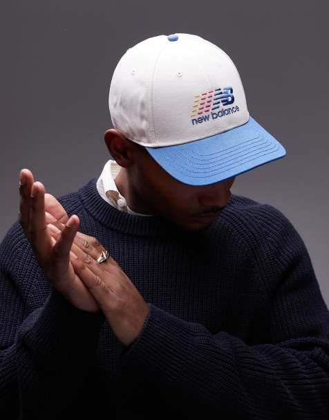 New Balance logo cap in white and blue - view 1