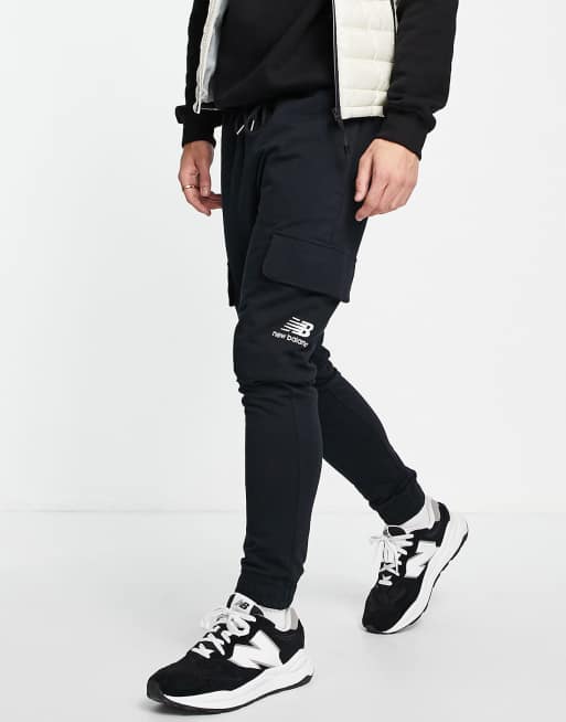 New Balance Running joggers with logo taping in black, ASOS