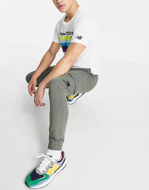  New Balance logo cargo trousers in khaki - exclusive to  