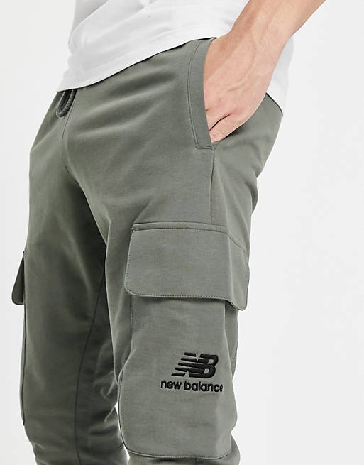  New Balance logo cargo trousers in khaki - exclusive to  