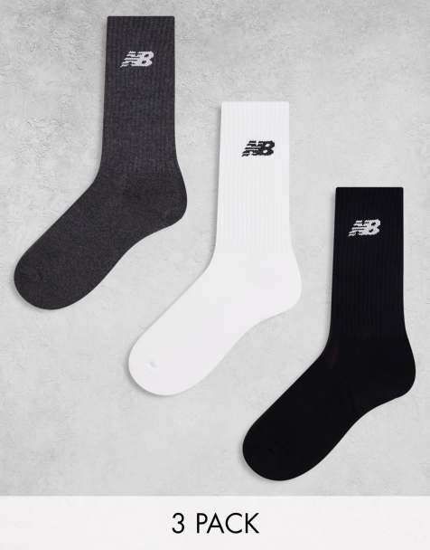 New Balance logo crew socks 3 pack in multi - view 1