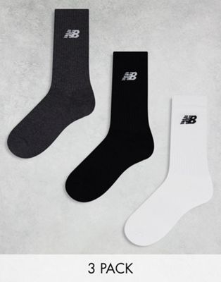 New Balance logo crew socks 3 pack in multi