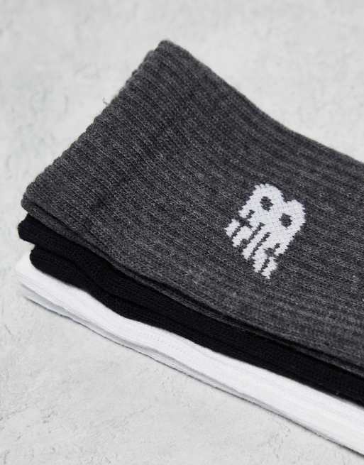 New Balance logo crew socks 3 pack in multi, 3 of 4