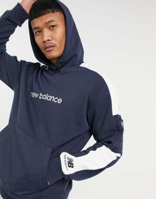 New Balance logo hoodie in navy ASOS