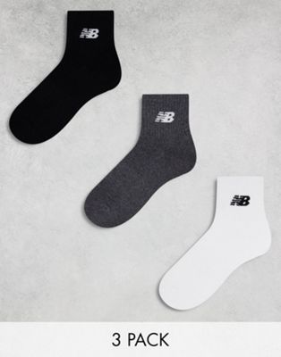 New Balance logo mid sock 3 pack in multi