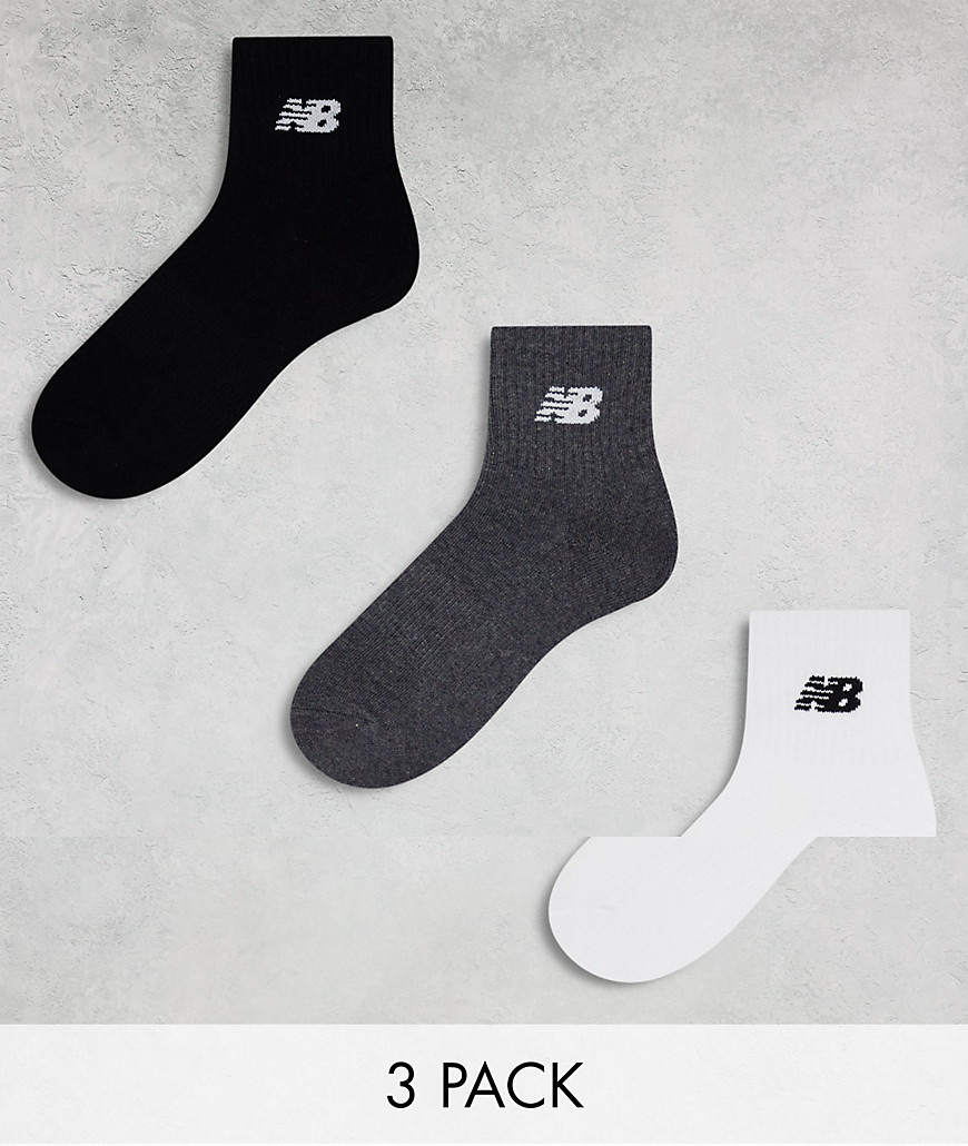 New Balance logo mid sock 3 pack in multi