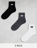 [New Balance] New Balance logo mid sock 3 pack in multi S MULTI
