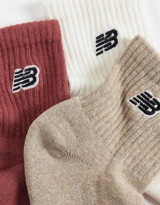New Balance logo patch 3 pack ankle socks in multi, 2 of 3