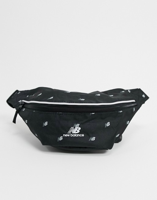 New Balance logo print bum bag in black
