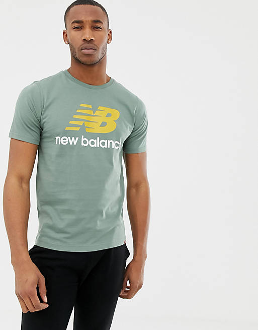 New Balance logo t-shirt in green MT83530_VTC | ASOS