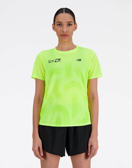 New Balance London edition printed nb athletics short sleeve in green