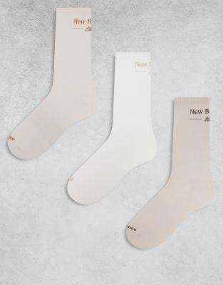 New Balance - Lot de 3 paires de chaussettes à inscription logo - Neutre