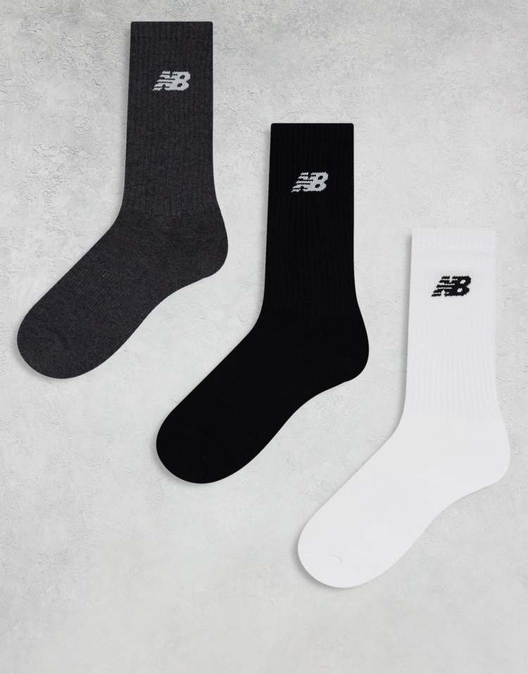 New Balance - Lot de 3 paires de chaussettes à logo - Multicolore