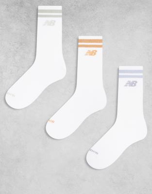 New Balance - Lot de 3 paires de chaussettes mi-mollet - Multicolore
