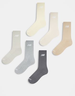 New Balance - Lot de 6 paires de chaussettes - Neutre foncé
