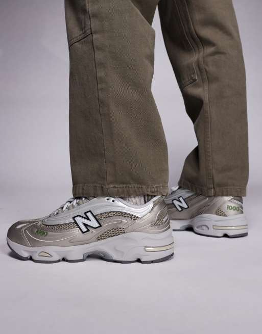 New Balance M1000 unisex sneakers in silver and beige | ASOS