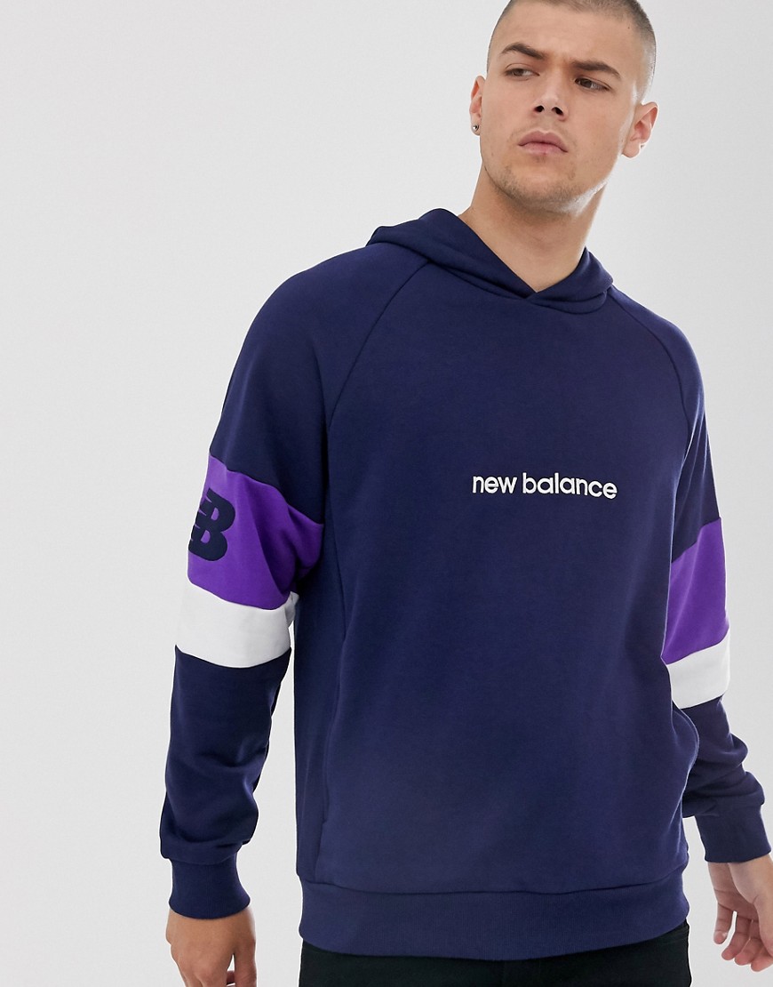 New Balance - marineblå Athletics hættetrøje