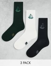 Lot de 3 paires de chaussettes Lacoste Gris / Noir / Blanc - Pallas cuir