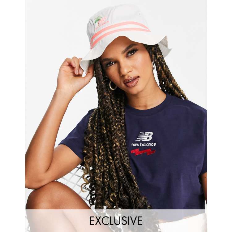 New Balance Miami logo bucket hat in off white exclusive to ASOS