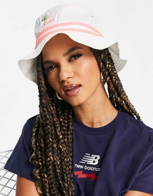 New Balance Miami logo bucket hat in off white exclusive to ASOS