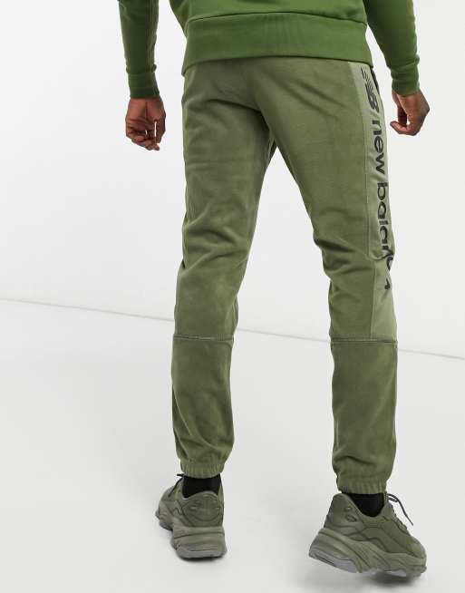 New Balance micro fleece joggers in green