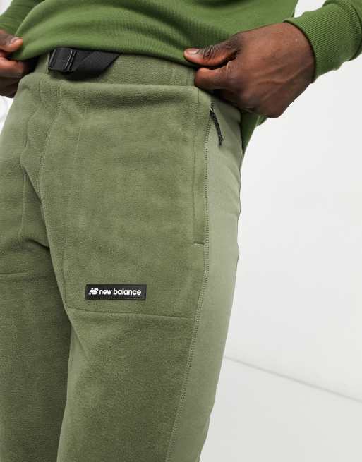 New Balance micro fleece joggers in green