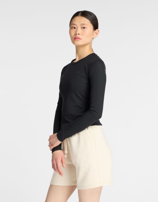 New Balance Micro-rib long sleeve in black, 2 of 4