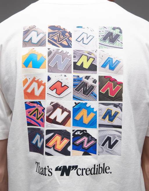 New Balance - N Collage - T-shirt bianco sporco, 5 di 5