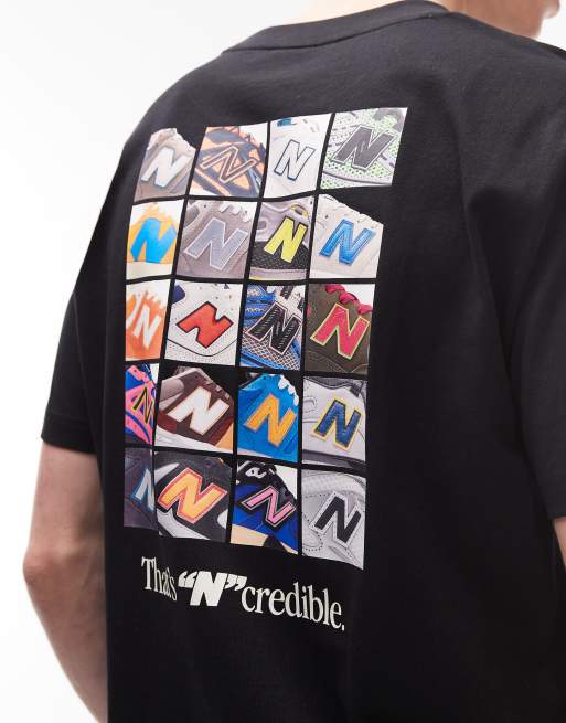 New Balance N Collage t-shirt in black, 5 of 5