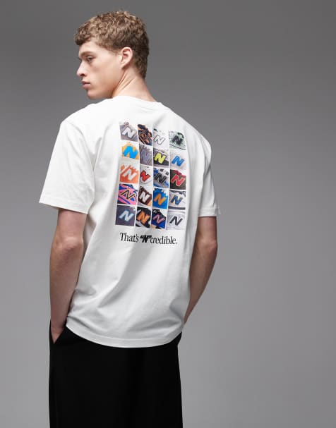 New Balance - N Collage - T-shirt in gebroken wit - view 1