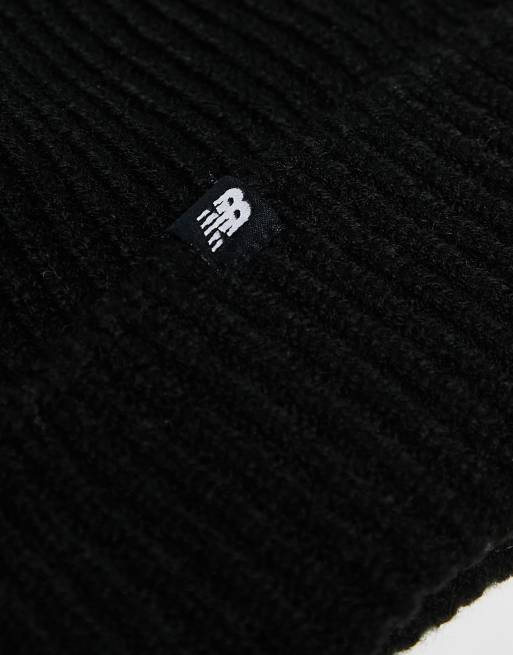 New Balance 'N' logo beanie in black, 4 of 4