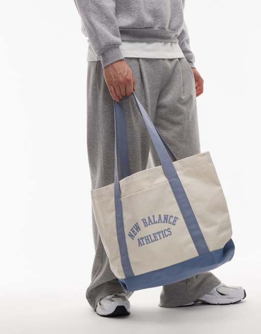 New Balance – Naturvit och blå toteväska i canvas, 2 av 4