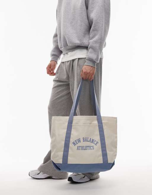 New Balance – Naturvit och blå toteväska i canvas, 4 av 4