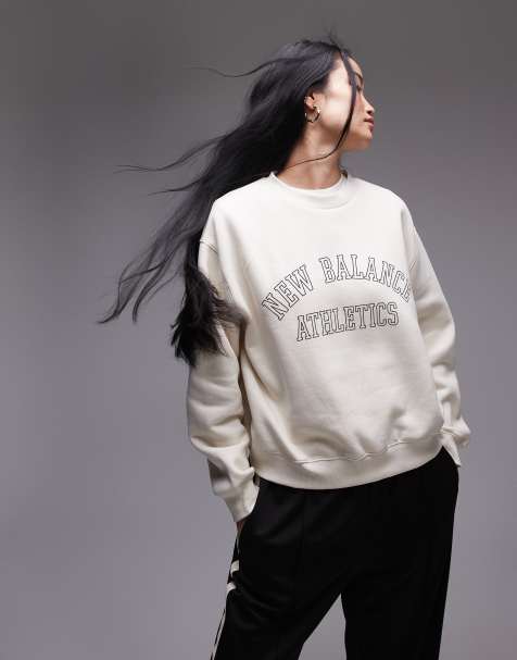 New Balance – Naturvit sweatshirt med tryck - view 1