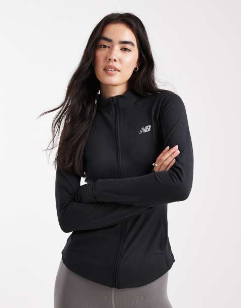 New Balance harmony full zip jacket in black - BLACK