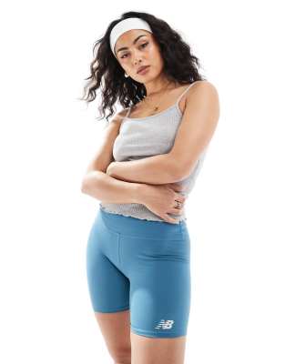 New Balance - Nb Harmony - Shorts in Blau mit hohem Bund, 6 Zoll Schrittlänge