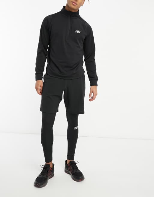 New Balance - NB Heat Grid - Felpa a maniche lunghe nera con zip corta, 3 di 4