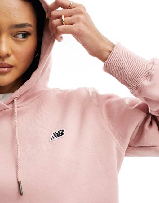 New Balance - NB - Hoodie met klein logo in roze, 3 van 4